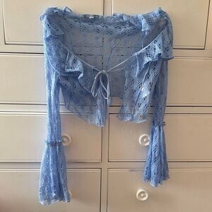 Urban Outfitters Blue Lace Blouse